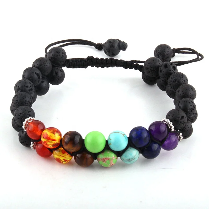 

Women Beaded Bracelet Natural Stone Reiki Buddha Prayer Men Healing Balance Yoga Jewelry 7 Chakra Bracelet