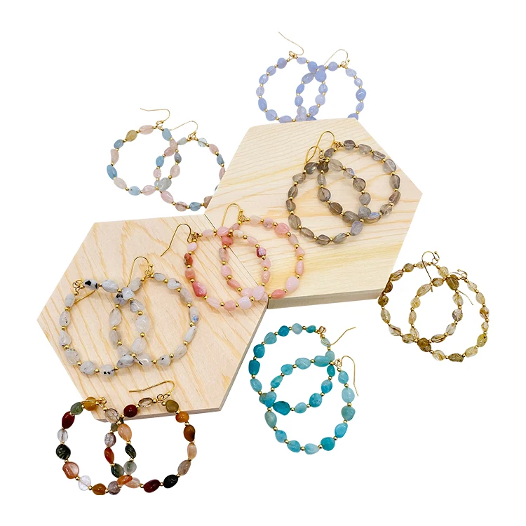 

Fashion Native Beaded Earrings Wholesale Women Big Hoop Earrings, Picture shows