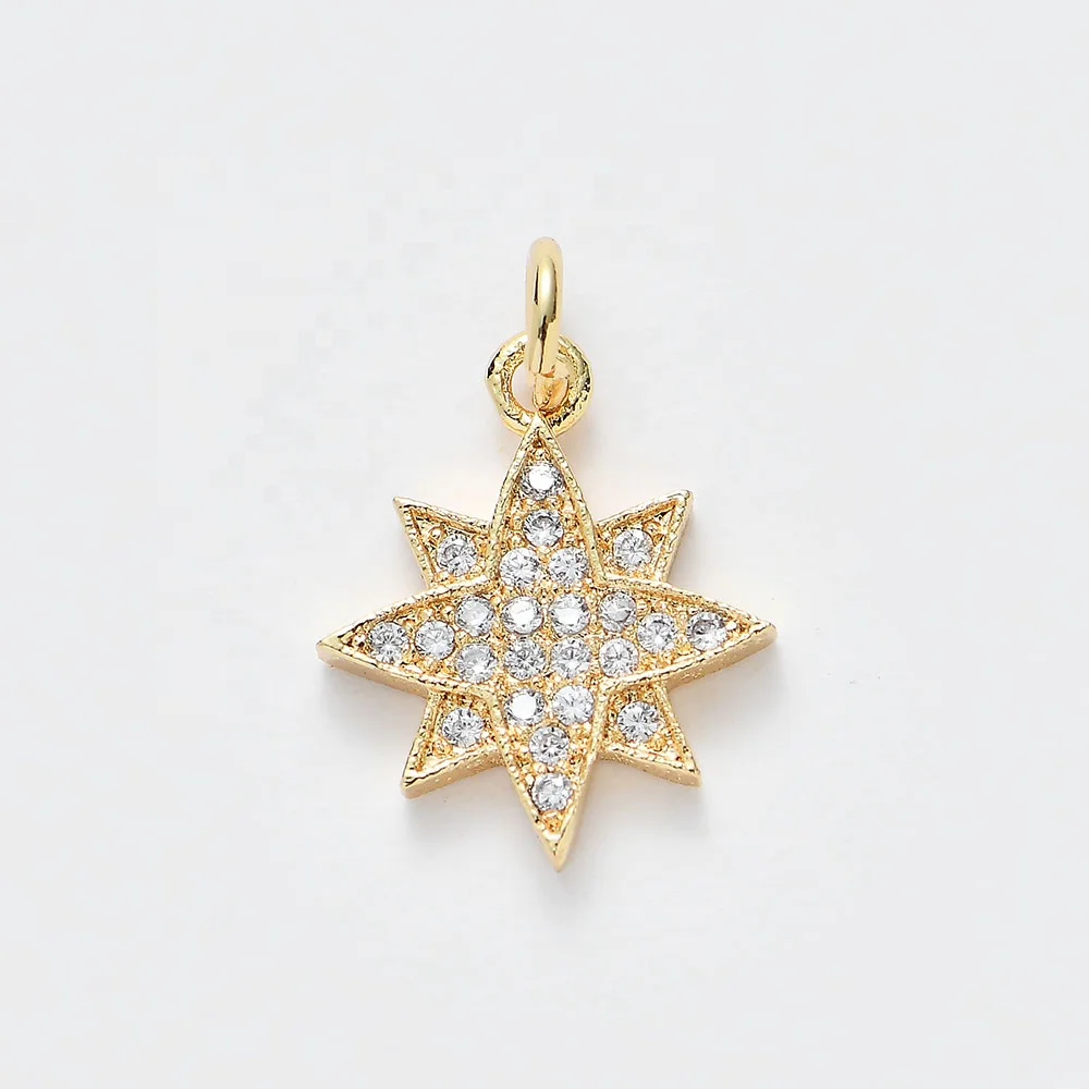 

New Arrival Hexagram Pendant Diamond Star Charms CZ Zircon Pave DIY Bracelet Necklace