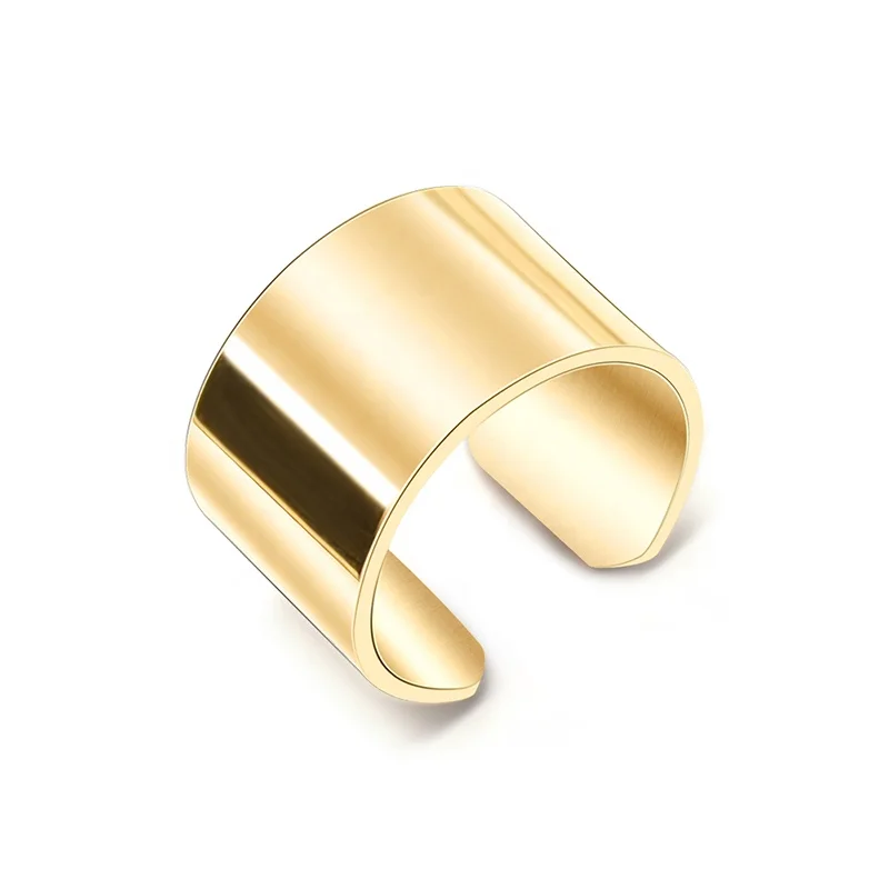 

Gold Plated Simple Rings Stainless Steel Open Ring Women'S Accessories Jewelry
