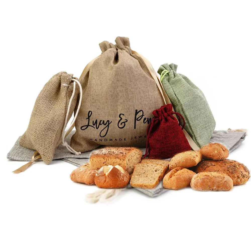 

Hot sale plain fashional storage food drawstring dust jute bags, Customized