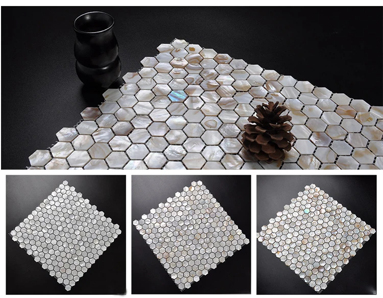 Hot selling mother of pearl shell seamless mosaic wall paper for home decor
