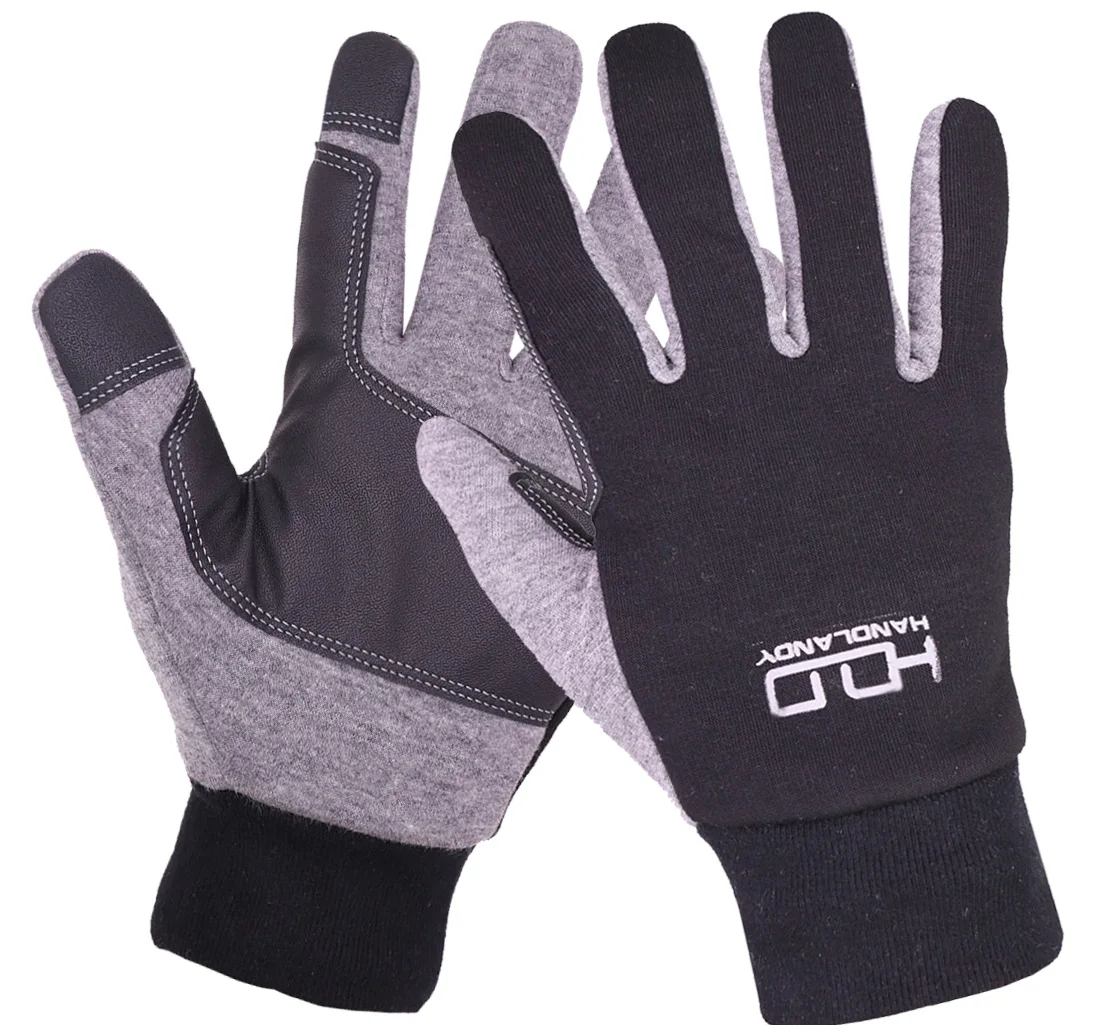 

HANDLANDY TouchScreen Winter Running Gloves Warm Fleece Outdoor Sports Gloves for Men Women, Black/grey