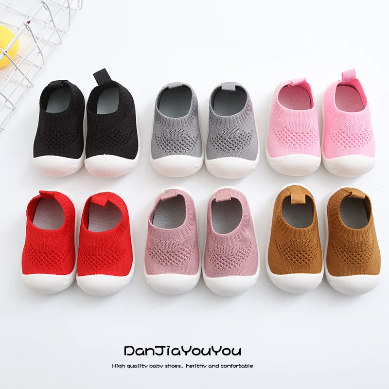 

Wholesale Fashion Baby Shoes Socks Non-slip Soft Rubber Soles Shoes Socks Solid Fabric Knitted Baby Floor Socks, Picture shown