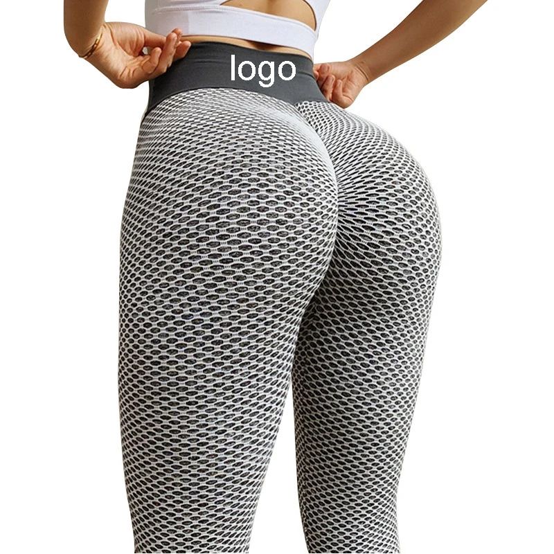 

Custom Logo High Waist Seamless Honeycomb Fitness Yoga Pants Scrunch Butt Lift Leggings For Women