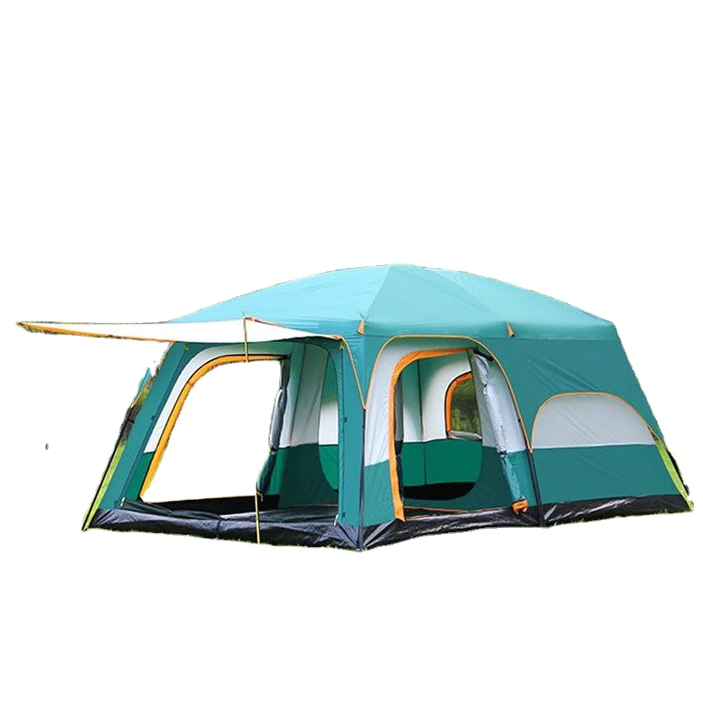 

In Stock 8-10 Person Camping Tent Large Family Tent, Green,chocolate