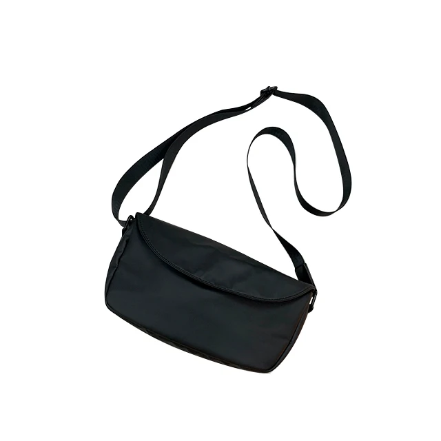 

High Quality Custom Light-weight Mini Casual Square Shoulder Sling Black Messenger Bag