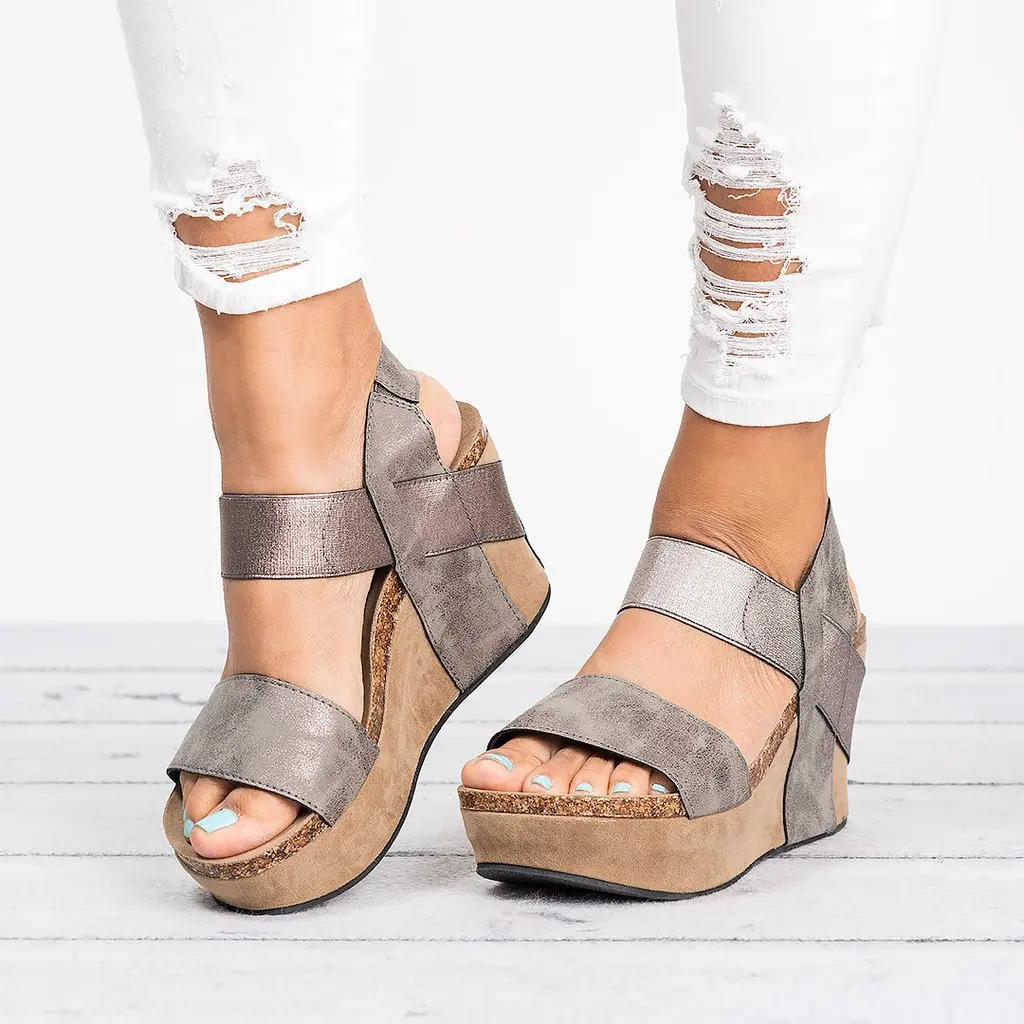 

Women Sandals Summer Buckle Strap Gladiator Open Toe Sandals Hemp Platform Shoes Female Casual Ladies Sandals Plus Size