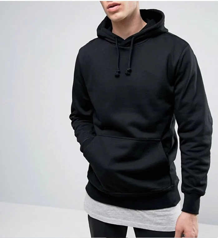

Hot Sale Mens 100%Cotton Sweatshirt Hoodies Custom Color Block Men Gym Athletics Plain Black Hoodie