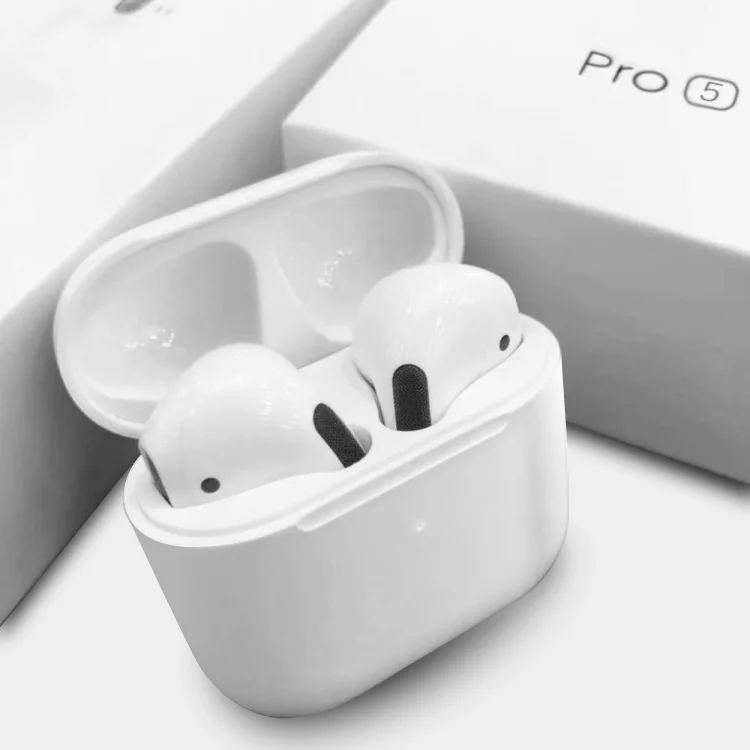 

Hot Sales TWS Pro 5 Headphones Noise Cancelling Headset Sport Stereo Wireless Earphones Wireless Air Pro5 Earbuds for Airpods, White