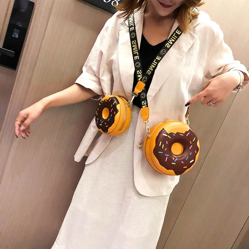 

wholesale New Style cute summer round mini handbags for women brand donut shaped bag 2021, Customizable