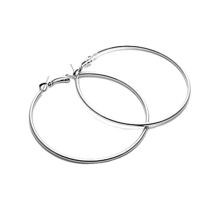 

Simple style classic women silver color big hoop earring