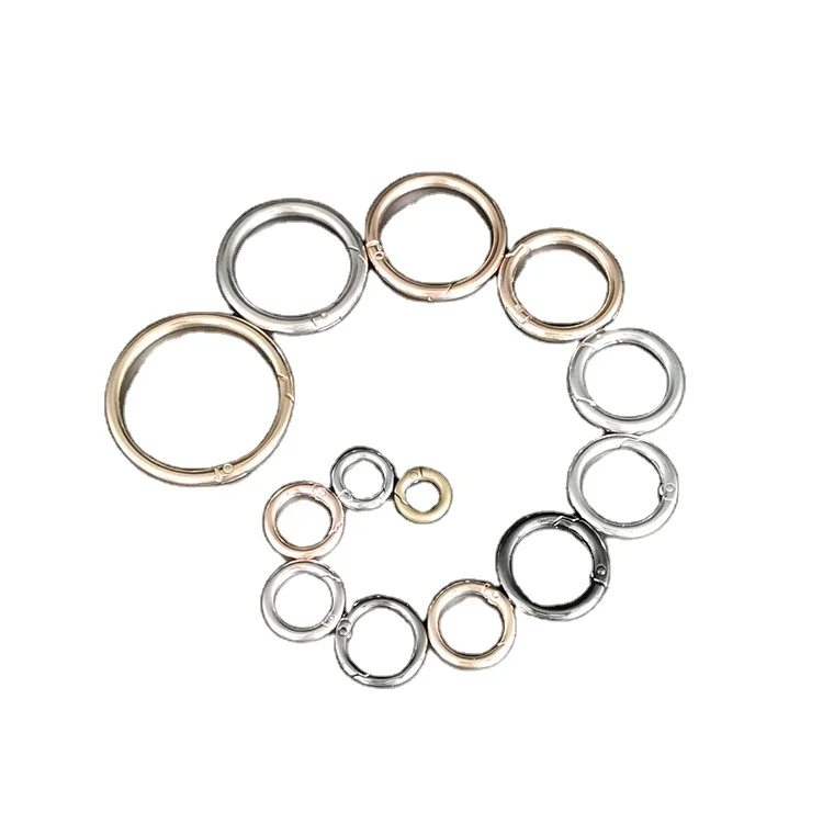 

Custom sizes and color O ring gate circle metal carabiners, Gold, silver, rose gold, gunmetal, antique brass