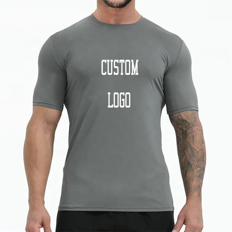 

Fitness Running O-neck Polyester Tshirt Bodybuilding Sport Tshirts Tops Men Gym Tshirt