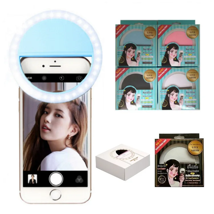 

Amazon hot selling New RK12 36 LED Mobile phone fill light portable clip-on selfie portable ring light RK12 rk12, 4 colors