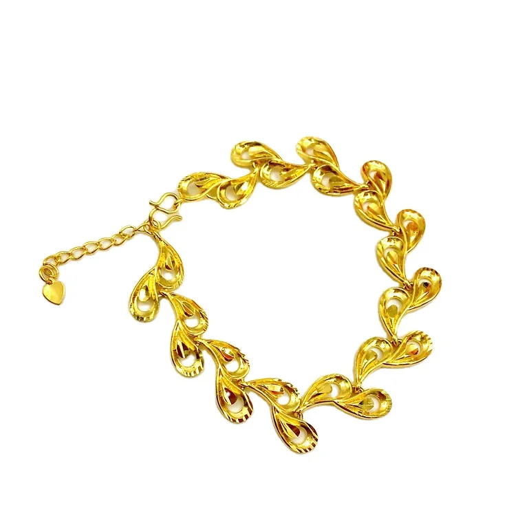 

The Same Style In The Gold ShopGold Plated Fashion Big Phoenix Tail Bracelet Female Wedding Jewelry Gold Peacock Bracelet