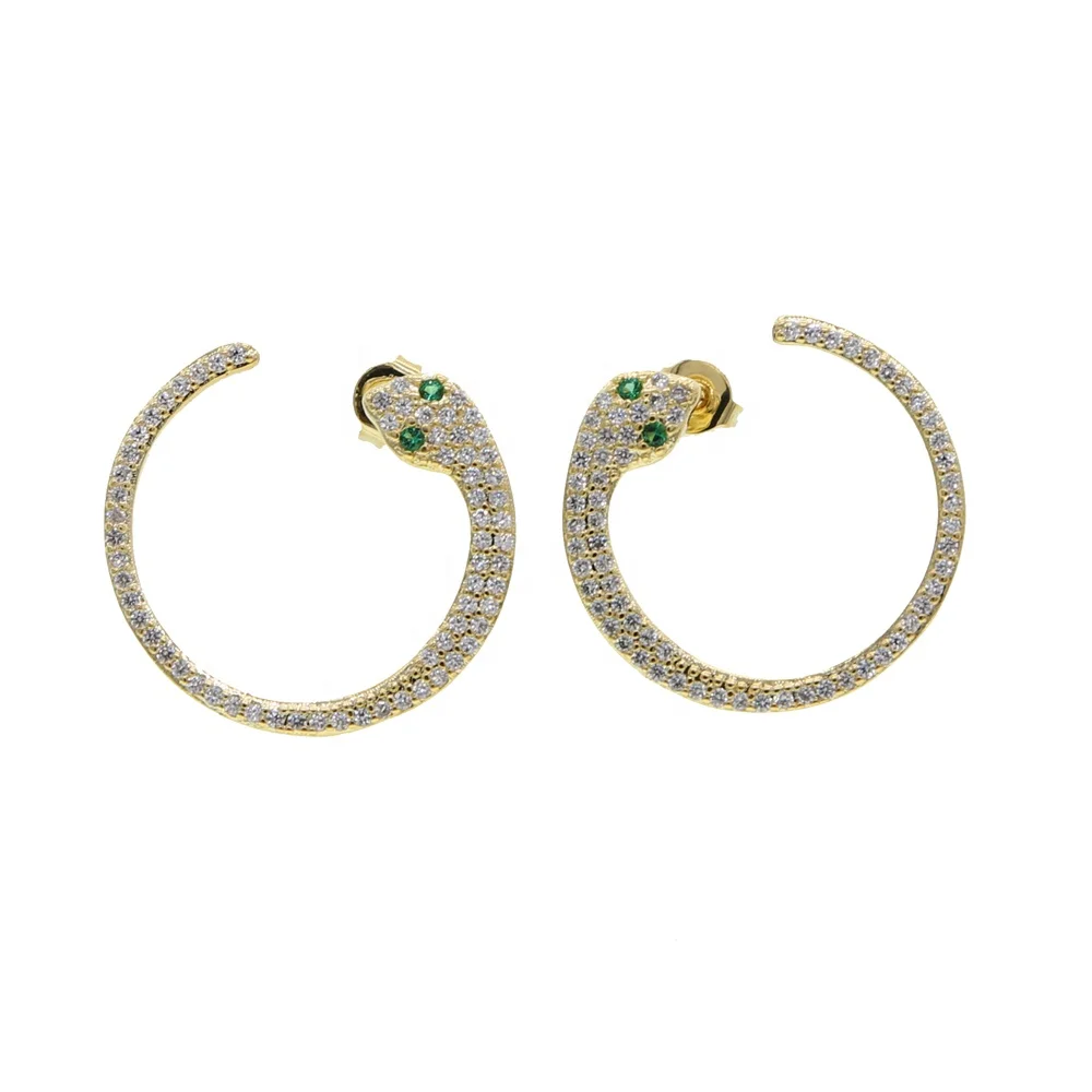 

2021 New fashion minimal Animal snake cute lovely Circle hoop Earrings for women ladies Classic trendy Geometric Jewelry gifts