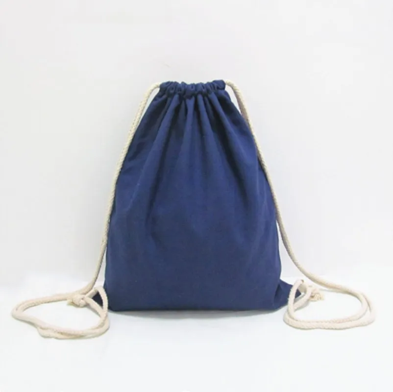 

School Cotton Drawstring Backpack, Any color cotton material available