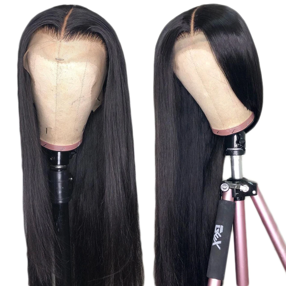 

13x4 Super Fine HD Lace Frontal Wigs Brazilian Straight Human Hair Wigs 150% 180% Human Hair Lace Wig For Black Woman