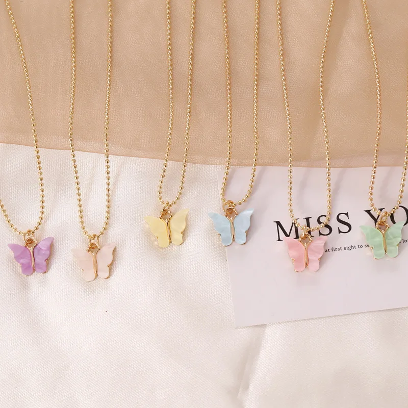 

Wholesale Fashion Gold Plated Butterfly Necklace Small Butterfly Necklace For Women