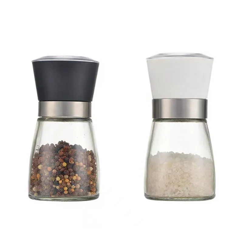 

Wholesale Amazon Manual Salt Pepper Spice Shakers Kitchen Accessories Glass Grinder Bottle, Colorful