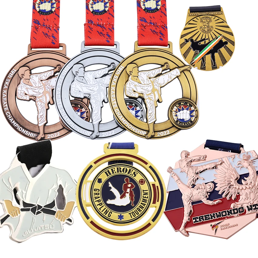 

Manufacturer Free Design Custom Sports Metal Karate Taekwondo Martial Arts Kung Fu Kickboxing Bjj Jiu Jitsu Judo Medals