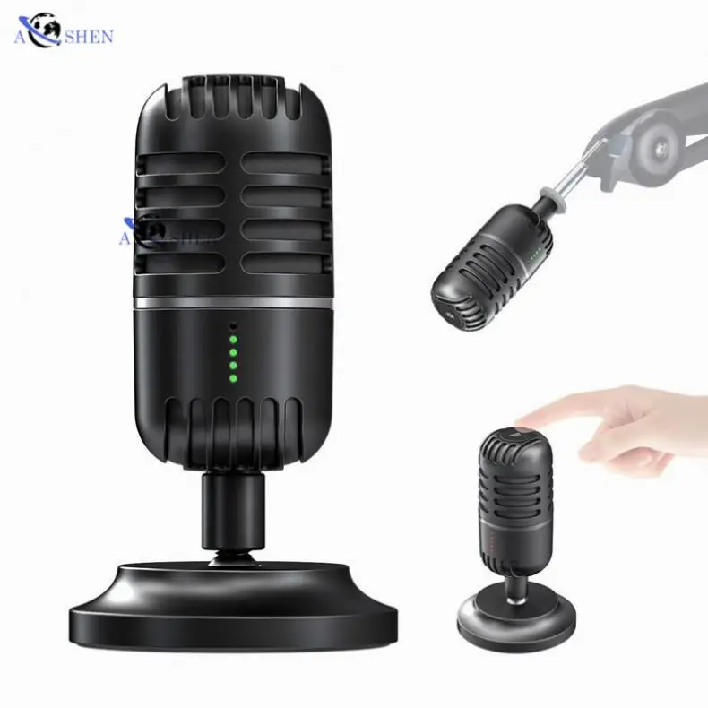 

USB Gaming Microphone with RGB Light Live Streaming Condenser Desktop Laptop Computer Smartphone Podcast Studio Recording Mic