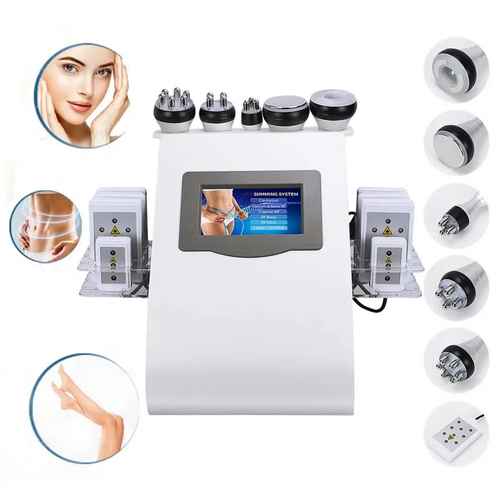 

6 in 1 Ultrasound Slimming Machine Fat Instrument Multifunction Beauty Machine Firming Skin Fade Fines Lines Skin Care