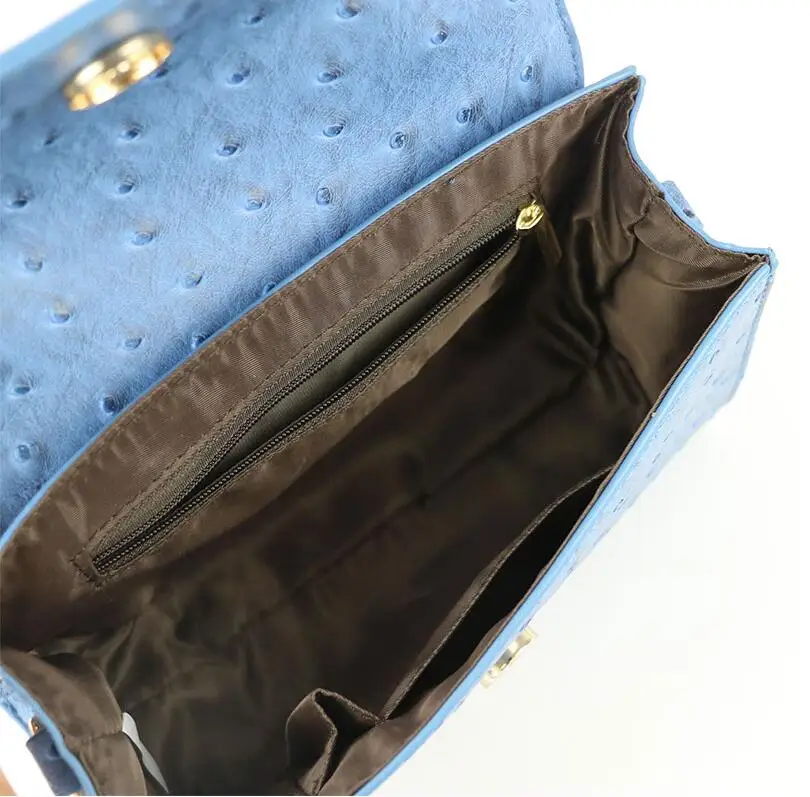 
High quality ostrich pu lady handbags wholesale shoulder handbags women bag with strap 