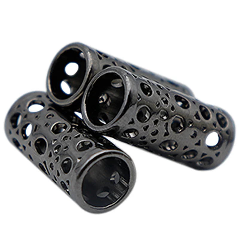 

Custom metal strap tip for shoe lace aglet high quality Gun black printed Logo aglets