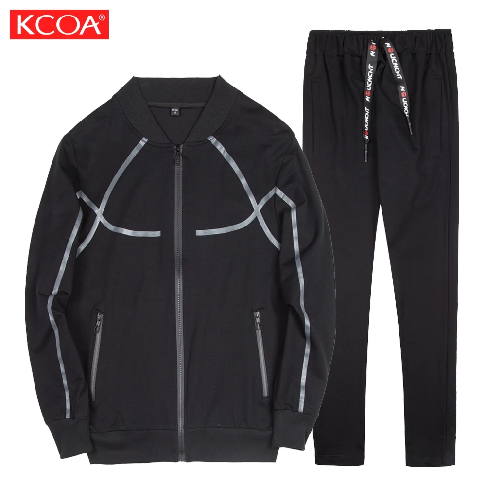 

High Quality RTS Autumn Full Zipper Men 2 Piece Sport Clothes Sportswear Tracksuit Set