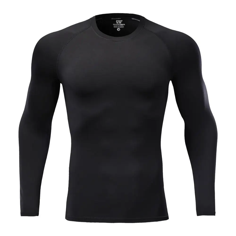 

Wholesale Custom Men Gym Clothes Compression Sweatshirt Blank T- shirts Long Sleeve Breathable Running Slim Fit T-shirt For Men, Black