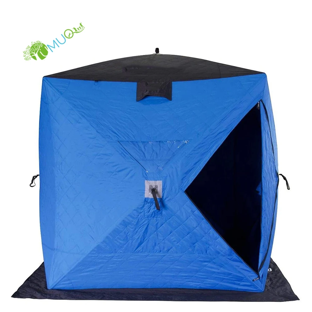 

YumuQ Quilted Insulated 3-4 Person Cold Resistant Winter Ice Fishing Shelter Tent, Outdoor Windproof Winter Camping Shelter Tent