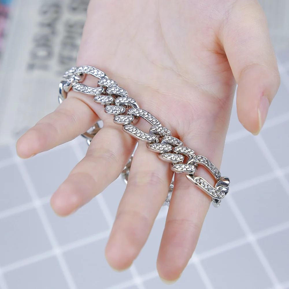 

Amazon hot sale diamond chain bracelet silver plated rhinestone jewelry bracelet