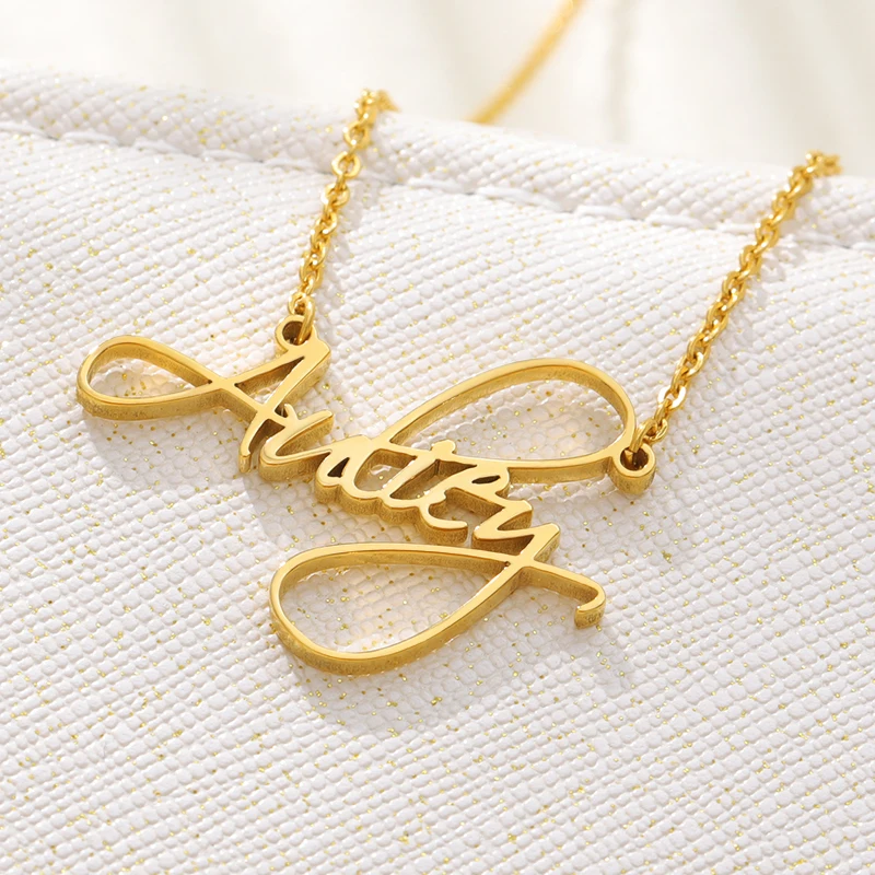 

Customised Jewelry Custom Gold Plated Name Necklace For Women Girls