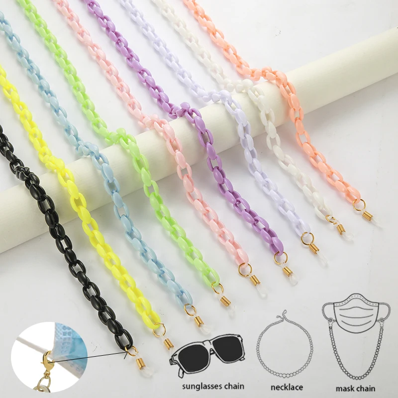 

2021 Spring Acrylic Eyewear Chain Plastic Masked Chains For Spectacles Acetate Necklace Sunglasses Chain Holder Lanyard Women