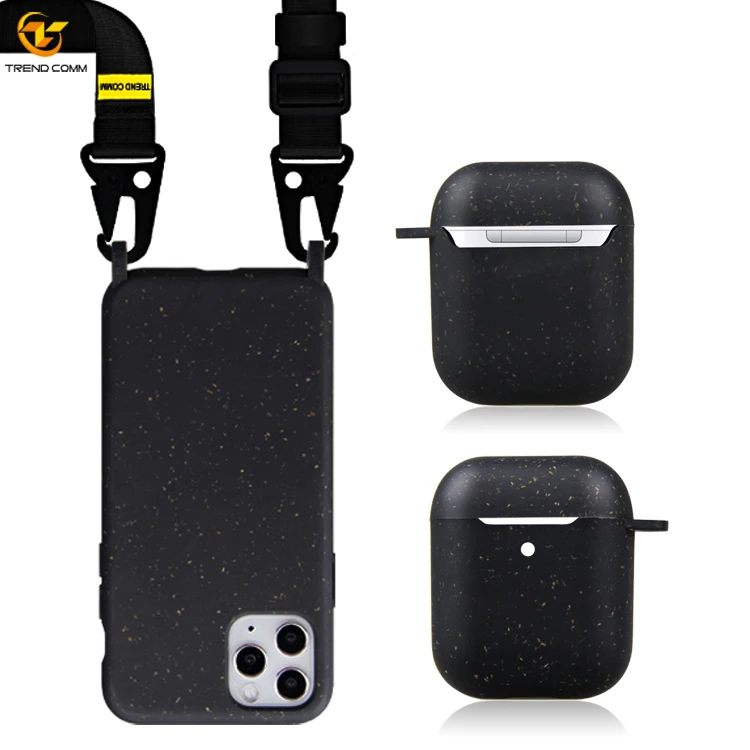 

Eco Degradable Woven String Phone Case For iPhone Case With Earphone Holder