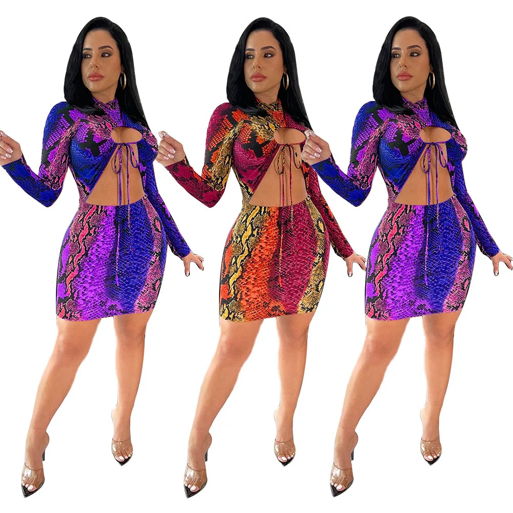 

front hollow out printed long sleeve plus size women dress casual dresses, As shown