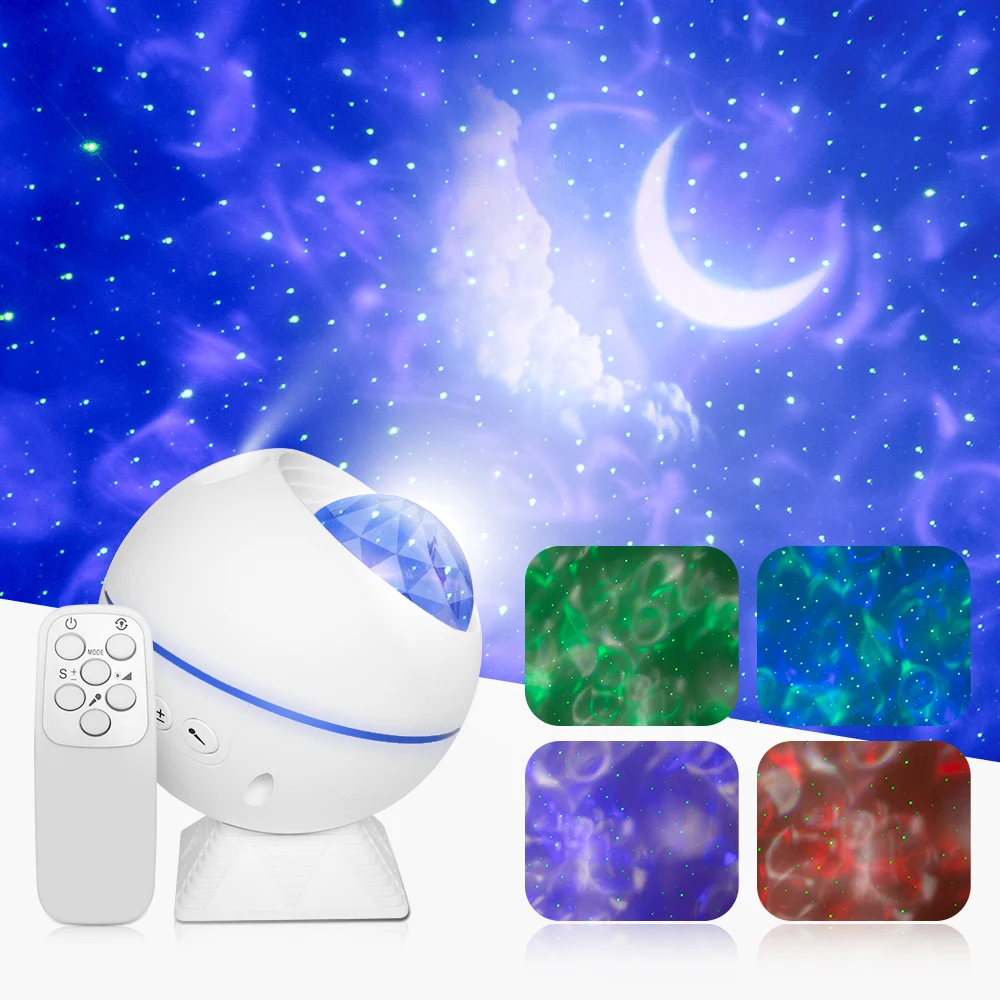 Laser Nebula Lamp Ocean Wave Projector Bedroom Mood Ambiance Night Lights For Kids Decorating Birthdays Parties Best Gift
