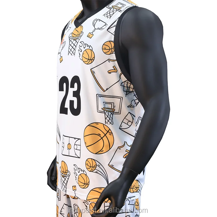 Custom Unique Design Dot Pattern High End Quality Cheap Sublimation Quick  Dry Basketball Jersey Uniform