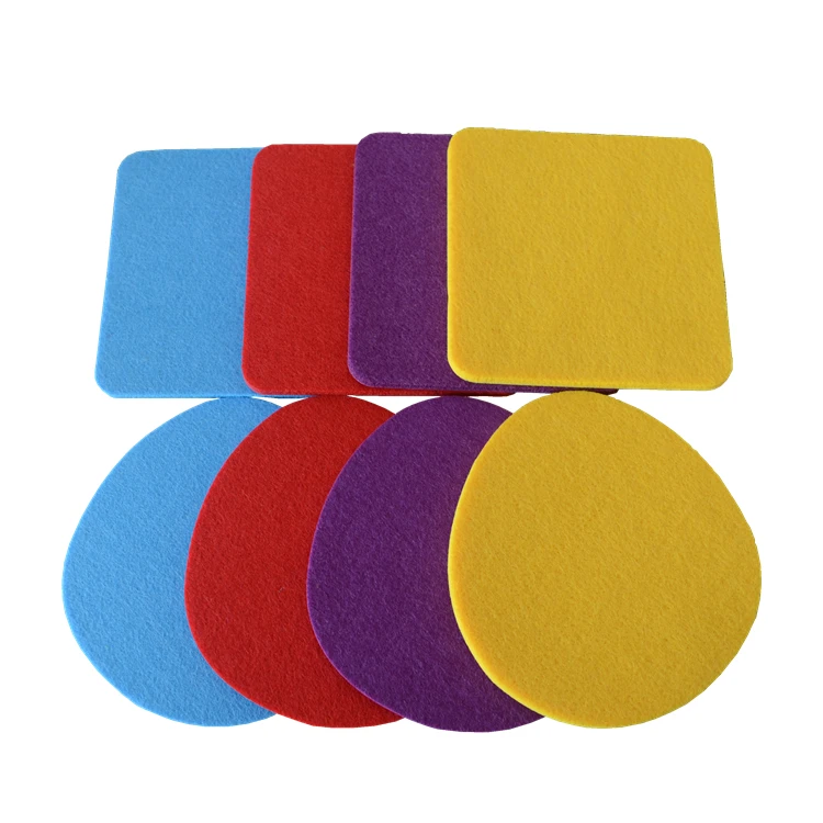 

Fashionable polyester felt die cut drink coaster set for promotion felt cup mat, Gray, black,red and custom
