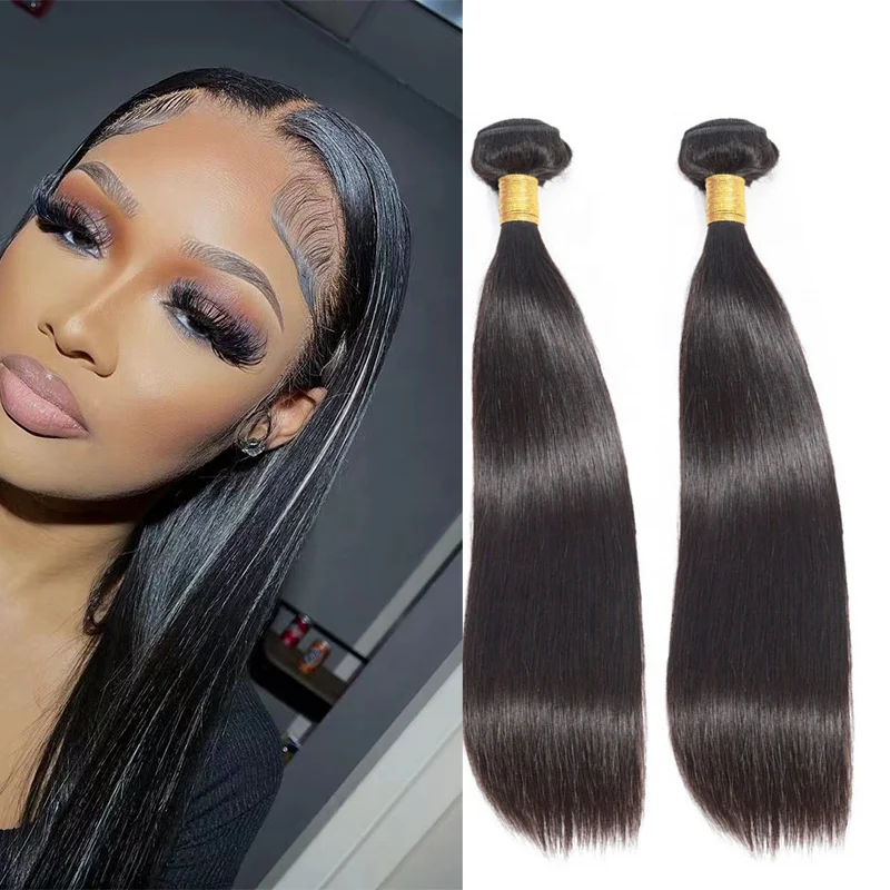 

No smell single donor raw Indian human hair silk straight wave hair bundle
