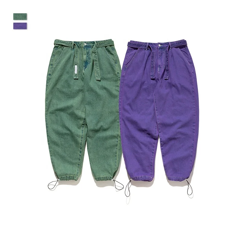 

Casual Denim Oversized Jeans Loose Fit Straight Jeans, Purple