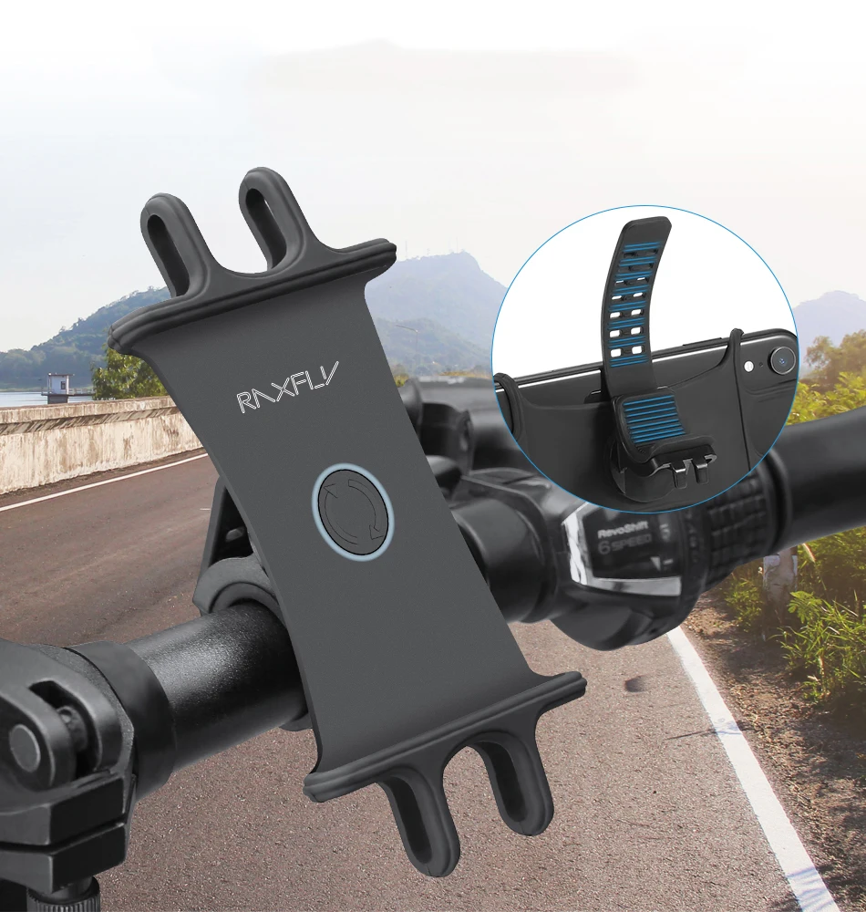 

Free Shipping 1 Sample OK 360 Rotation Bicycle Silicone Phone Holder Scooter Motorcycle Bike Handlebar Mount Mobile Phone Holder