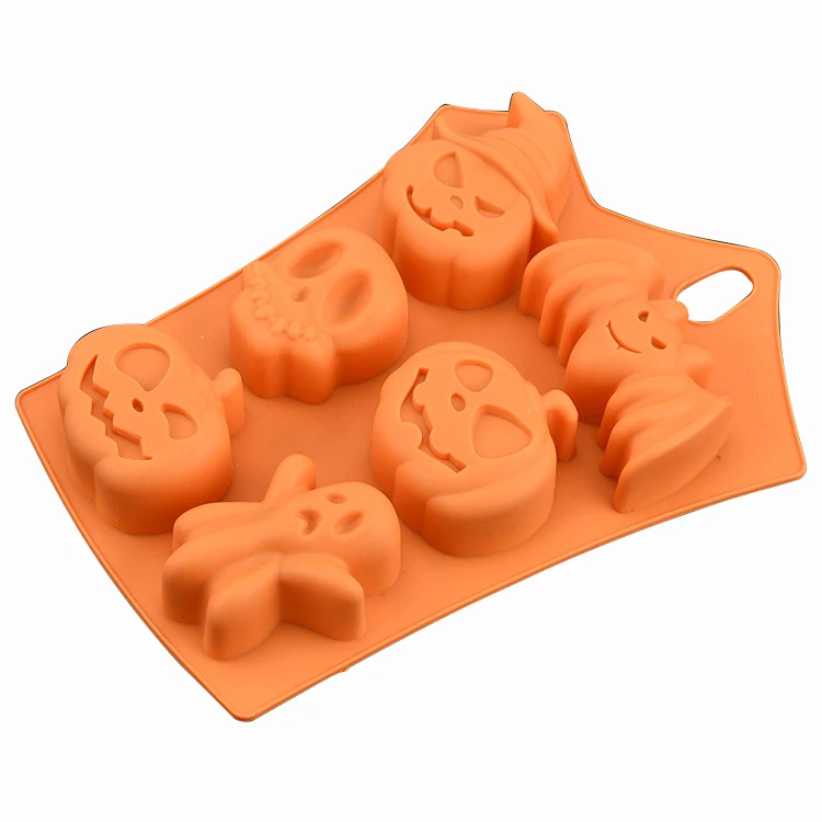 

Halloween holiday gift bat pumpkin skeleton shaped silicone mould chocolate mold for kids diy baking