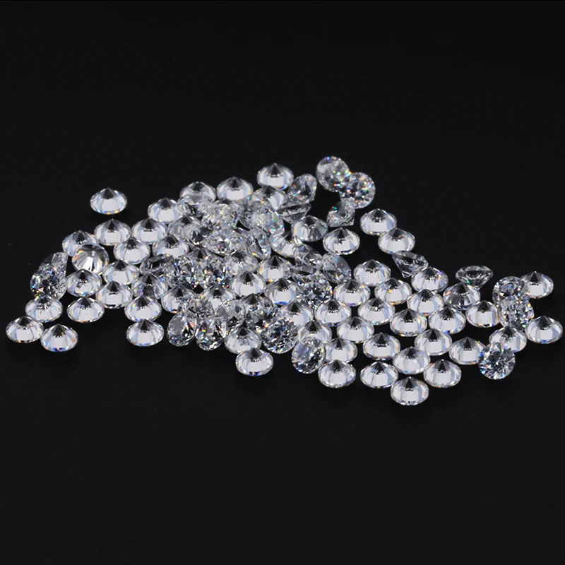 

high quality korea machine cut 1.00-1.50mm white round cz wax casting cubic zirconia