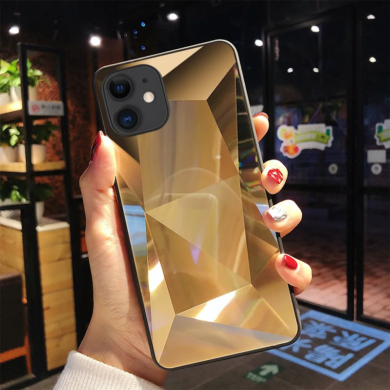 

diamond 3d mirror back cover for iphone x xs 6 6s 7 8 6s plus 7 plus 8 plus, For iphone 11 pro max diamond texture phone case