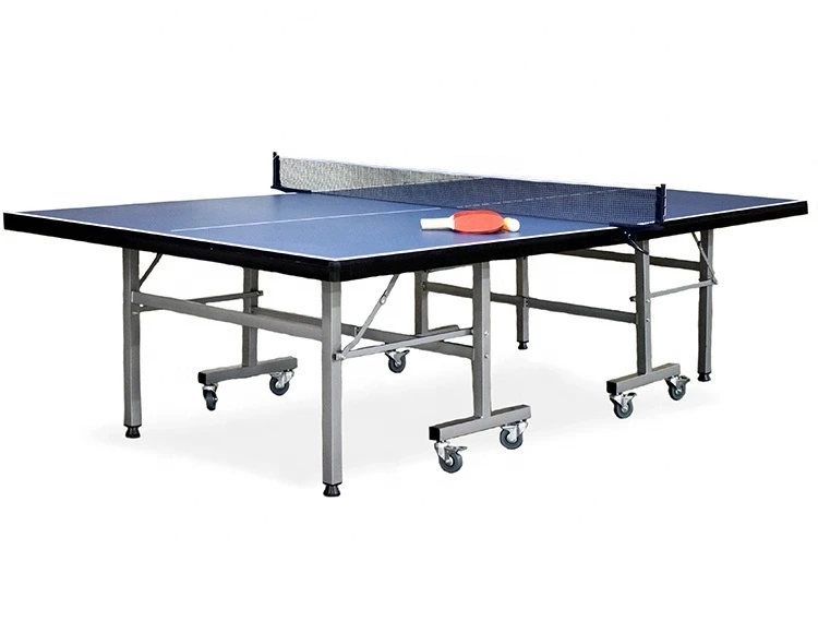 

Cheap professional indoor folding moving table tennis table legs ping pong table, Blue