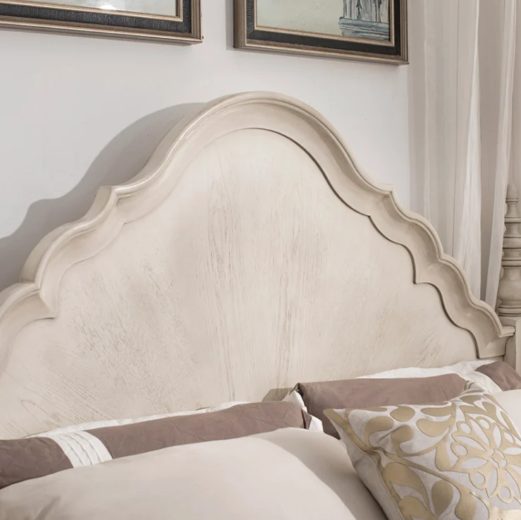 Modern carving wood bed designs King size bedroom set solid wood bed