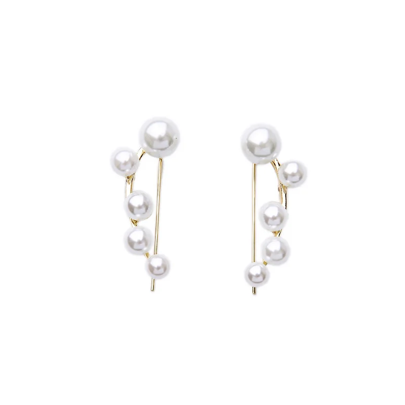 

ed00363a 2021 Fashion Stud Jewelry Jewellery Vendor Elegant Ladies Safety Pins White Pearl Earrings Minimalist For Women